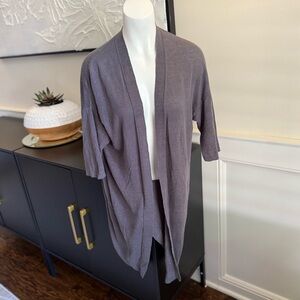 Purejill linen blend elegant steel gray Cardigan‎